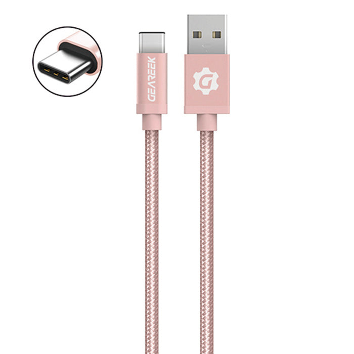 Cable Tipo C Rosado Premium Braided